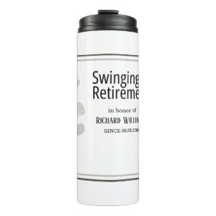 Termo Fiesta de Jubilación Golf Moderno Corporativo Negr