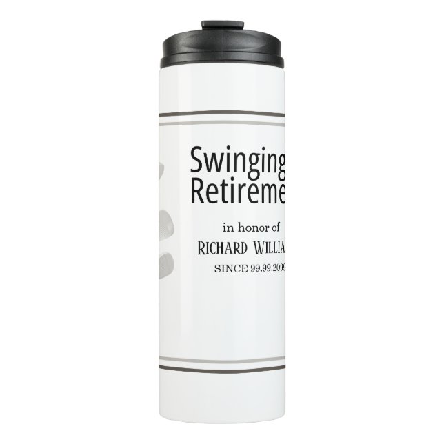 Termo Fiesta de Jubilación Golf Moderno Corporativo Negr (Anverso)