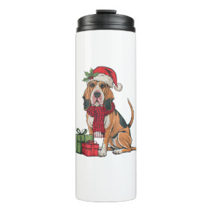 Termo Fiesta de Navidad Decoración Santa Bloodhound Dog 