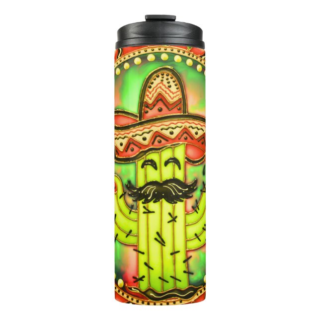 Termo Fiesta mexicana Cinco de Mayo Sombrero Gorra Verde (Anverso)