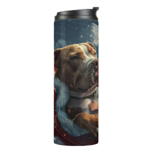 Termo Fiesta Navideña de Perro Pitbull