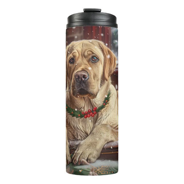 Termo Fiesta Navideña del Perro Labrador (Anverso)