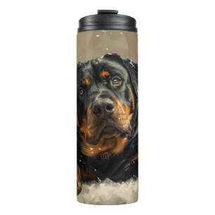 Termo Fiesta Navideña del Perro Rottweiler