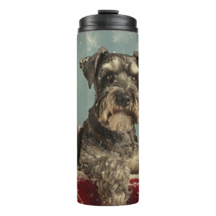 Termo Fiesta Navideña del Perro Schnauzer