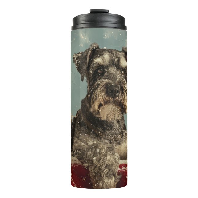 Termo Fiesta Navideña del Perro Schnauzer (Anverso)