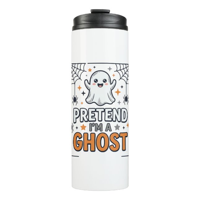 Termo Finge Que Soy un Fantasma Lindo Halloween (Anverso)