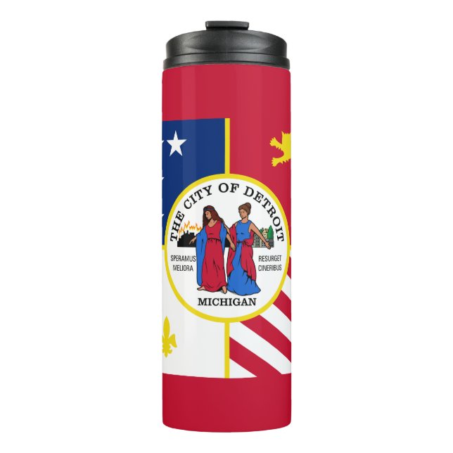 Termo Flag of Detroit, Michigan Thermal Tumbler (Anverso)