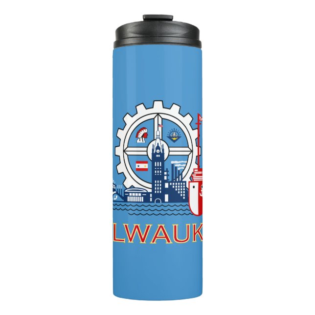 Termo Flag of Milwaukee, Wisconsin Thermal Tumbler (Anverso)