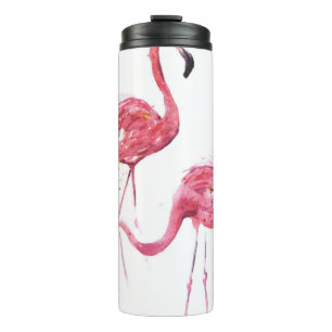 Termo Flamencos acuarelas, Diseño Elegante.