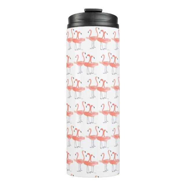 Termo Flamencos rosados Aves tropicales acuarela Cueva P (Anverso)