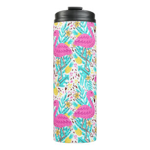 Termo Flamingo de verano tropical: elementos de patrón b