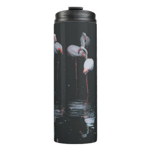 TERMO FLAMINGO EN EL FONDO OSCURO