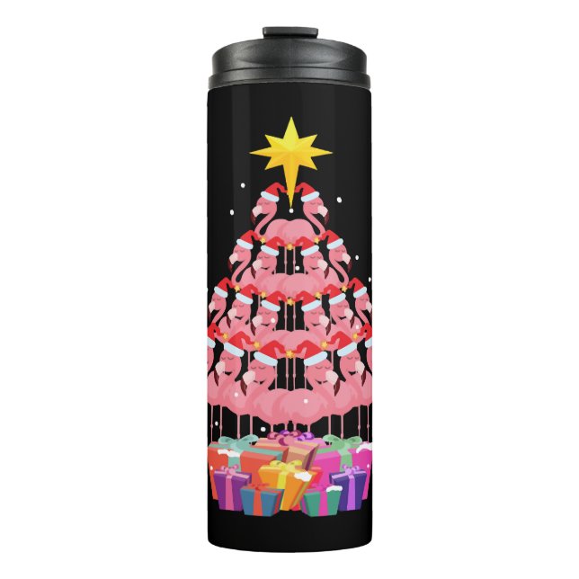 Termo Flamingo Feo Árbol de Navidad Gracioso regalo (Anverso)