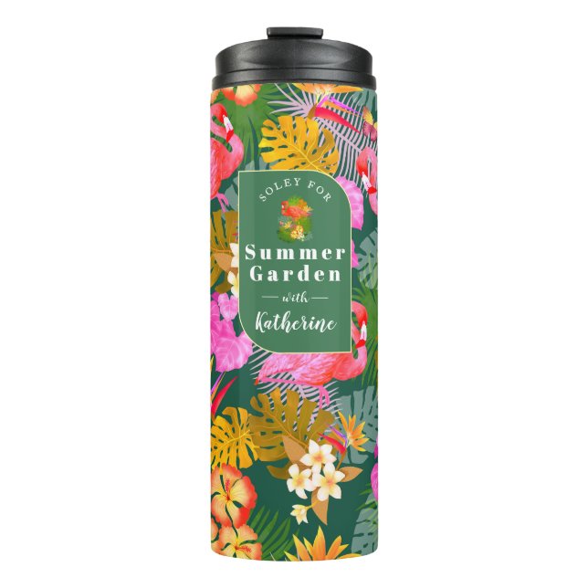 Termo Flamingo Garden Dark Green (Anverso)