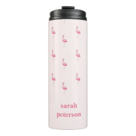 Termo Flamingo rosa lindo nombre personalizado rosa