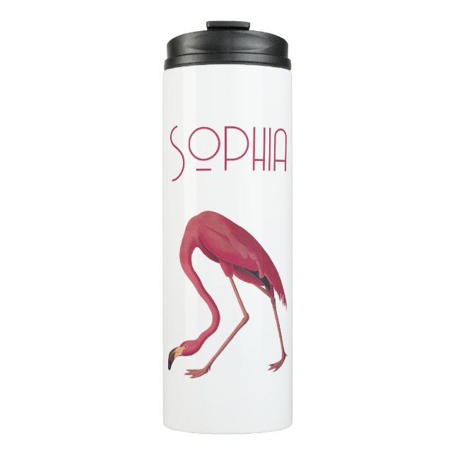 Termo Flamingo rosa vintage (Anverso)