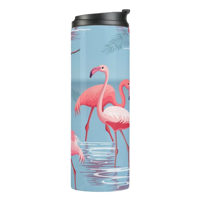 Termo Flamingos Patrón 1 (Rotado hacia la izquierda)
