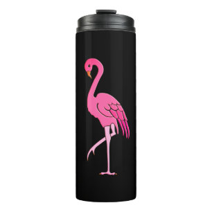 Termo Flamingos rosas bonitos Fuchsia rosa y negro