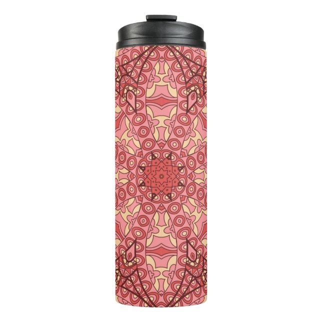 Termo Flor abstracta mandala patrón étnico sin fisuras (Anverso)