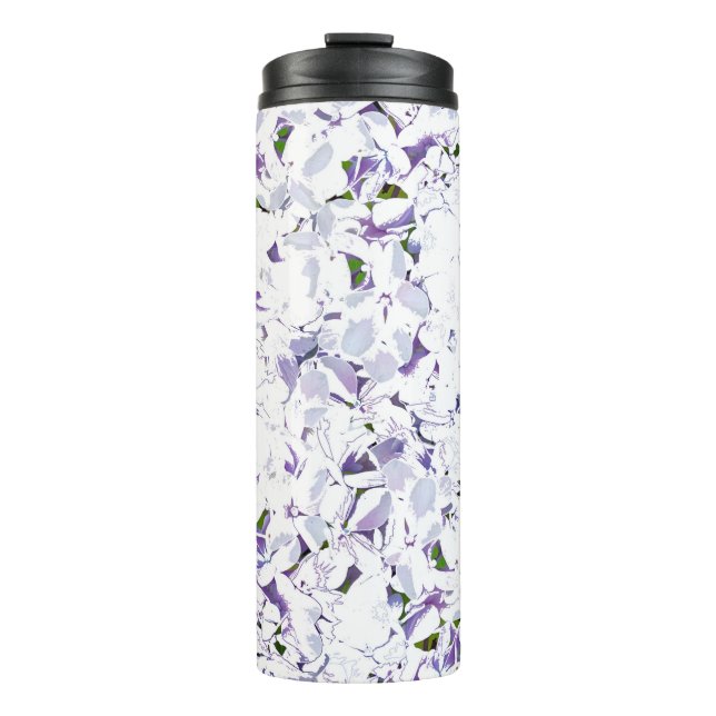 Termo Flor acuarela ramo de hortensias. (Anverso)