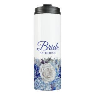 Termo Flor azul acuarela Bouquet-novia-