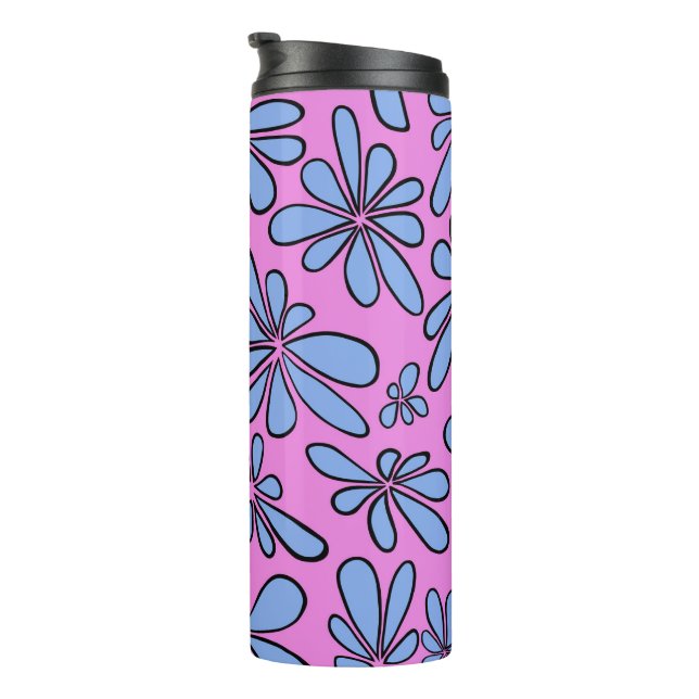 Termo Flor azul de cornflower espíritu libre floral (Rotado hacia la derecha)