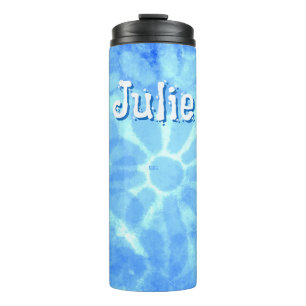 Termo Flor azul variada de flores personalizadas