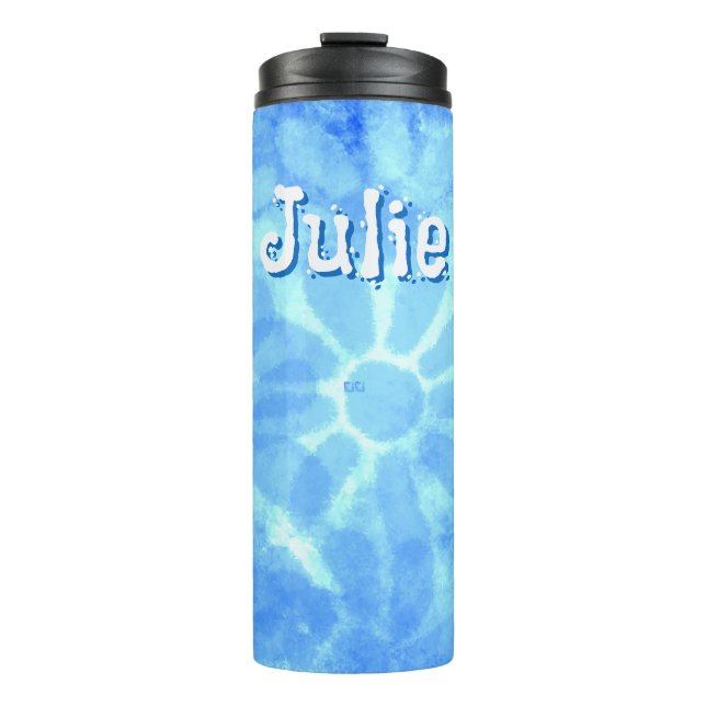 Termo Flor azul variada de flores personalizadas (Anverso)