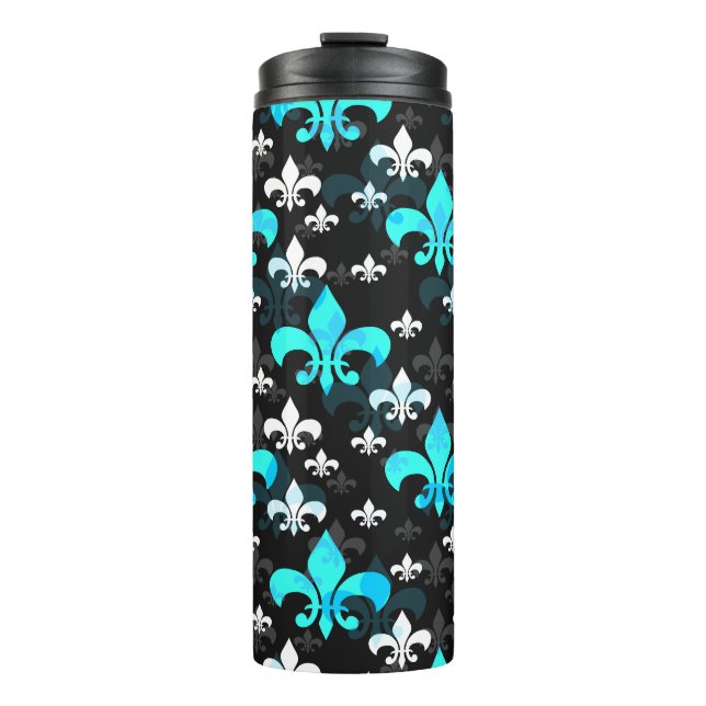 Termo Flor blanca azul de Lis (Anverso)