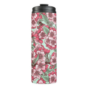 Termo Flor de cerezo en rosa y menta