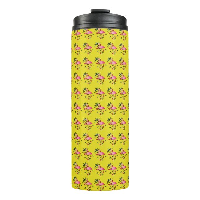 Termo  Flor de Flamenco Rosa de Primavera Verano  (Anverso)