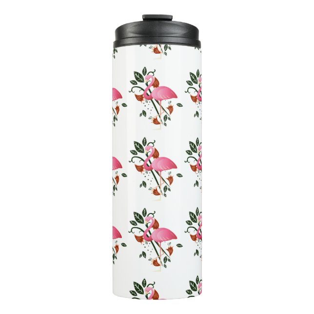 Termo  Flor de Flamenco Rosa de Primavera Verano  (Anverso)