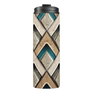 Termo Flor de fondo de baldosas coloridas, digital, pale