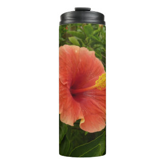 Termo Flor de Hibisco Naranja Floral Tropical