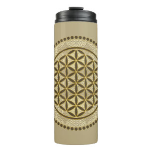 Termo FLOR DE LA VIDA - Arte Simbólico de Geometría Sagr