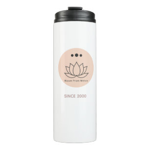 Termo Flor de Loto Minimalista Nombre Personalizado Térm