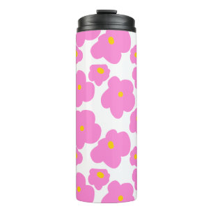 Termo Flor de margarita amarilla rosa patrón moderno ele