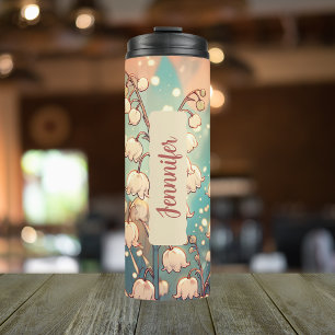 Termo Flor de mes de nacimiento Mayo personalizada 16 oz
