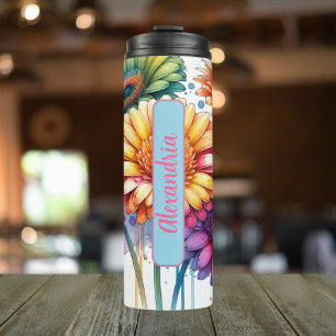 Termo Flor de mes de nacimiento septiembre personalizada