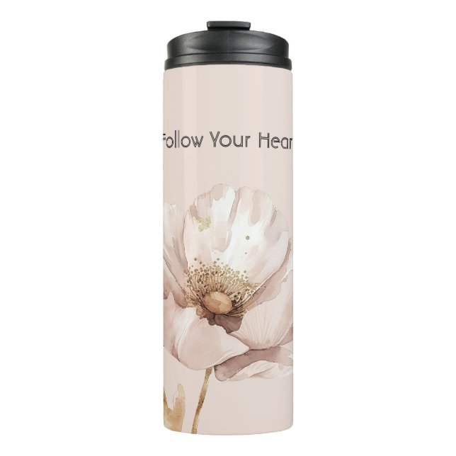Termo Flor de rubor de crema rosa (Anverso)