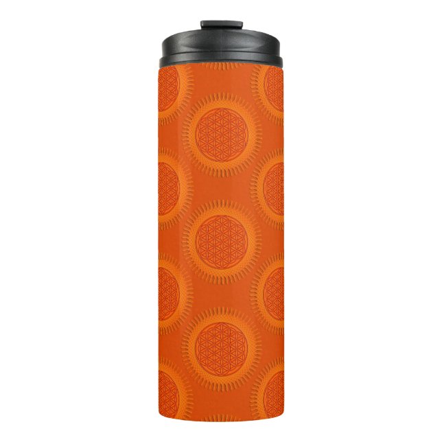 Termo Flor de vida - sol - patrón ininterrumpido 1 (Anverso)