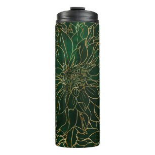 Termo Flor dorada y verde de Dahlia