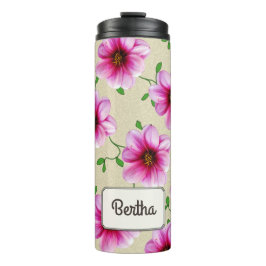 Termo Flor elegante del rosa de jardín botánica