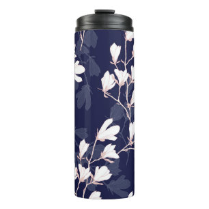 Termo Flor magnolia sin soldadura con flor blanca