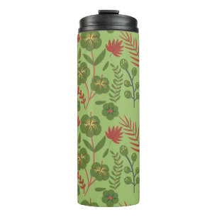 Termo Flor, rama, hoja, patrón inmaculado floral