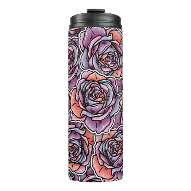 Termo Flor Rosa de color (Anverso)