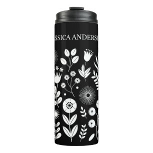 Termo Flor silvestre Black and White Boho