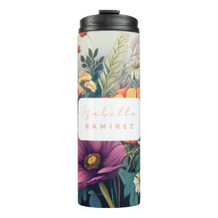 Termo Flor silvestre personalizada con nombre