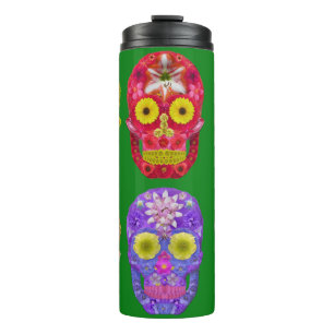 Termo Flor Skulls