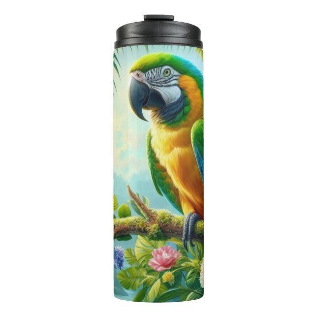 Termo Flor tropical de macao verde (Anverso)